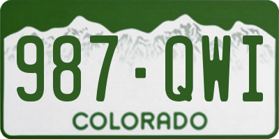 CO license plate 987QWI