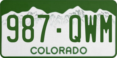 CO license plate 987QWM