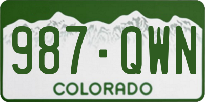 CO license plate 987QWN