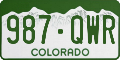 CO license plate 987QWR