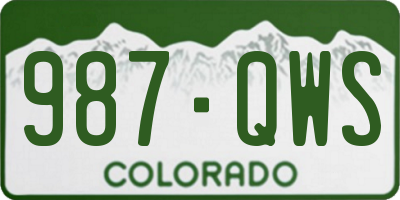 CO license plate 987QWS