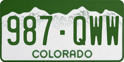 CO license plate 987QWW