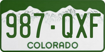 CO license plate 987QXF