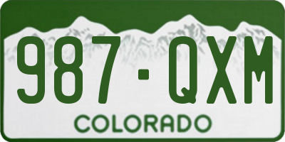 CO license plate 987QXM