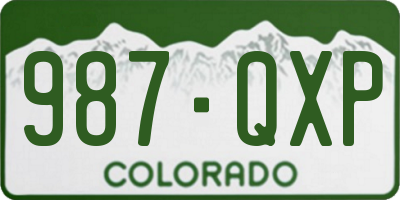 CO license plate 987QXP