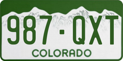 CO license plate 987QXT