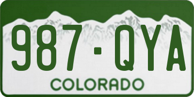 CO license plate 987QYA