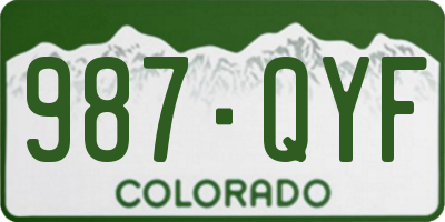 CO license plate 987QYF