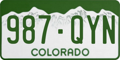CO license plate 987QYN