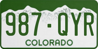 CO license plate 987QYR
