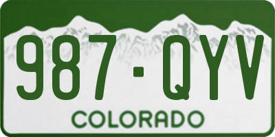 CO license plate 987QYV