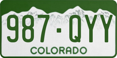 CO license plate 987QYY