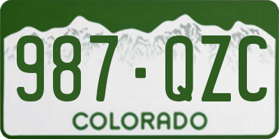 CO license plate 987QZC