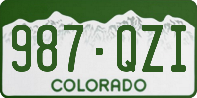 CO license plate 987QZI
