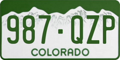 CO license plate 987QZP
