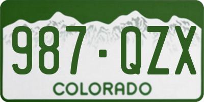 CO license plate 987QZX