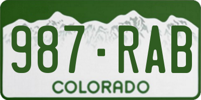 CO license plate 987RAB