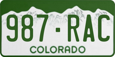 CO license plate 987RAC