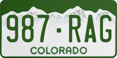 CO license plate 987RAG