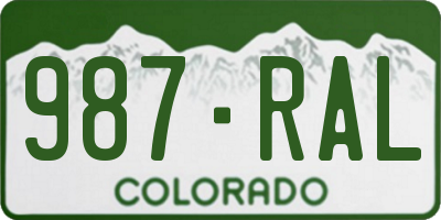 CO license plate 987RAL