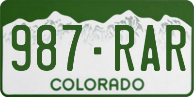 CO license plate 987RAR