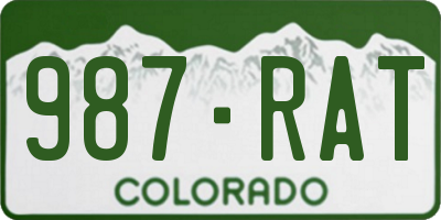 CO license plate 987RAT