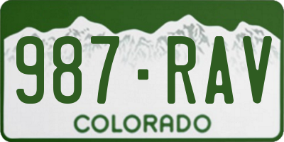 CO license plate 987RAV