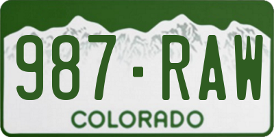 CO license plate 987RAW