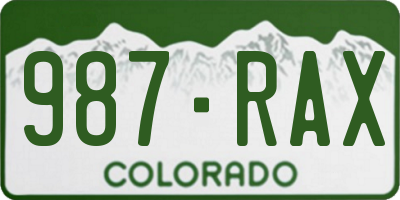 CO license plate 987RAX