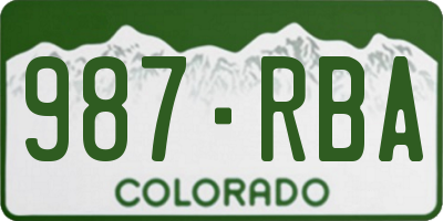 CO license plate 987RBA