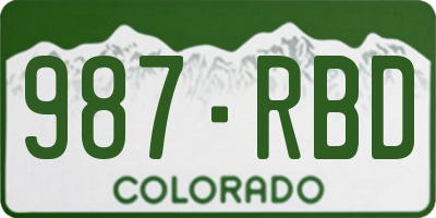 CO license plate 987RBD