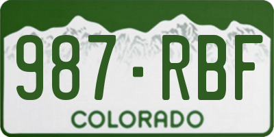 CO license plate 987RBF