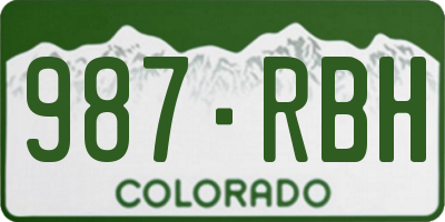 CO license plate 987RBH