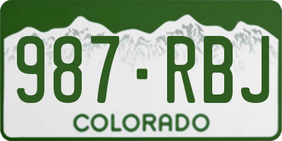 CO license plate 987RBJ