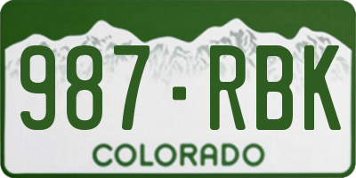 CO license plate 987RBK