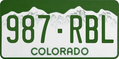 CO license plate 987RBL