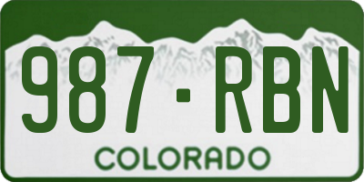 CO license plate 987RBN