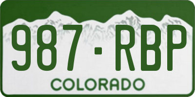 CO license plate 987RBP