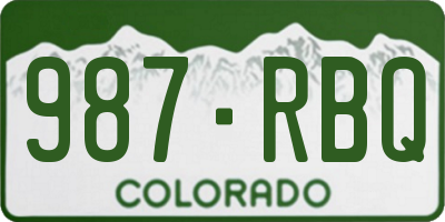 CO license plate 987RBQ