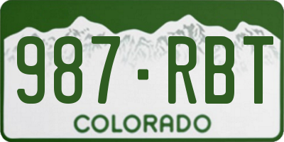 CO license plate 987RBT