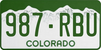 CO license plate 987RBU