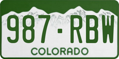 CO license plate 987RBW