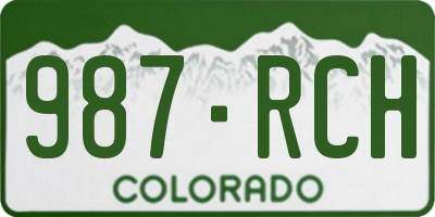 CO license plate 987RCH