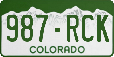 CO license plate 987RCK