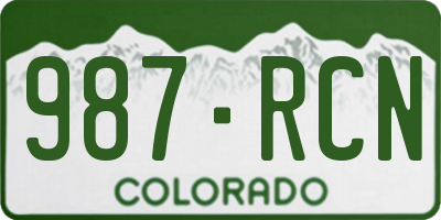 CO license plate 987RCN