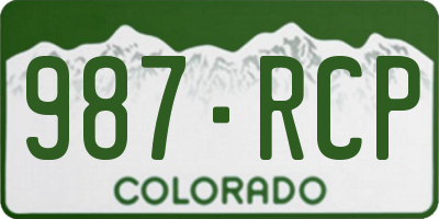 CO license plate 987RCP