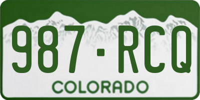 CO license plate 987RCQ