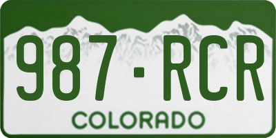 CO license plate 987RCR
