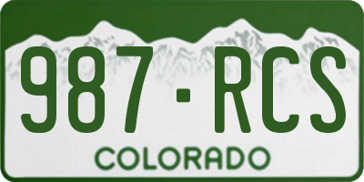 CO license plate 987RCS