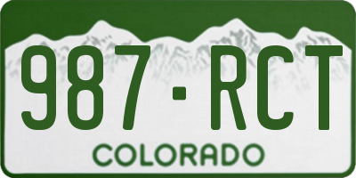 CO license plate 987RCT